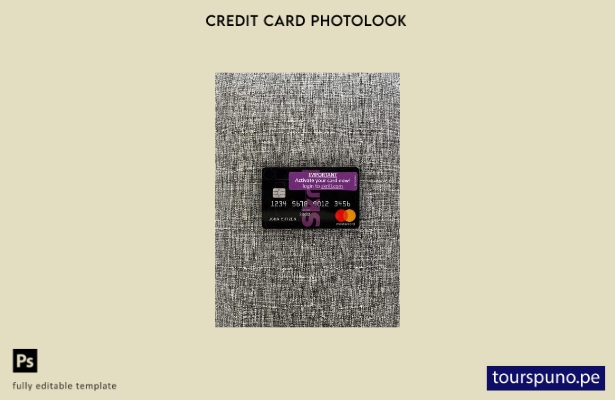 Plantilla frontal de aspecto fotográfico Skrill Mastercard lista para imprimir